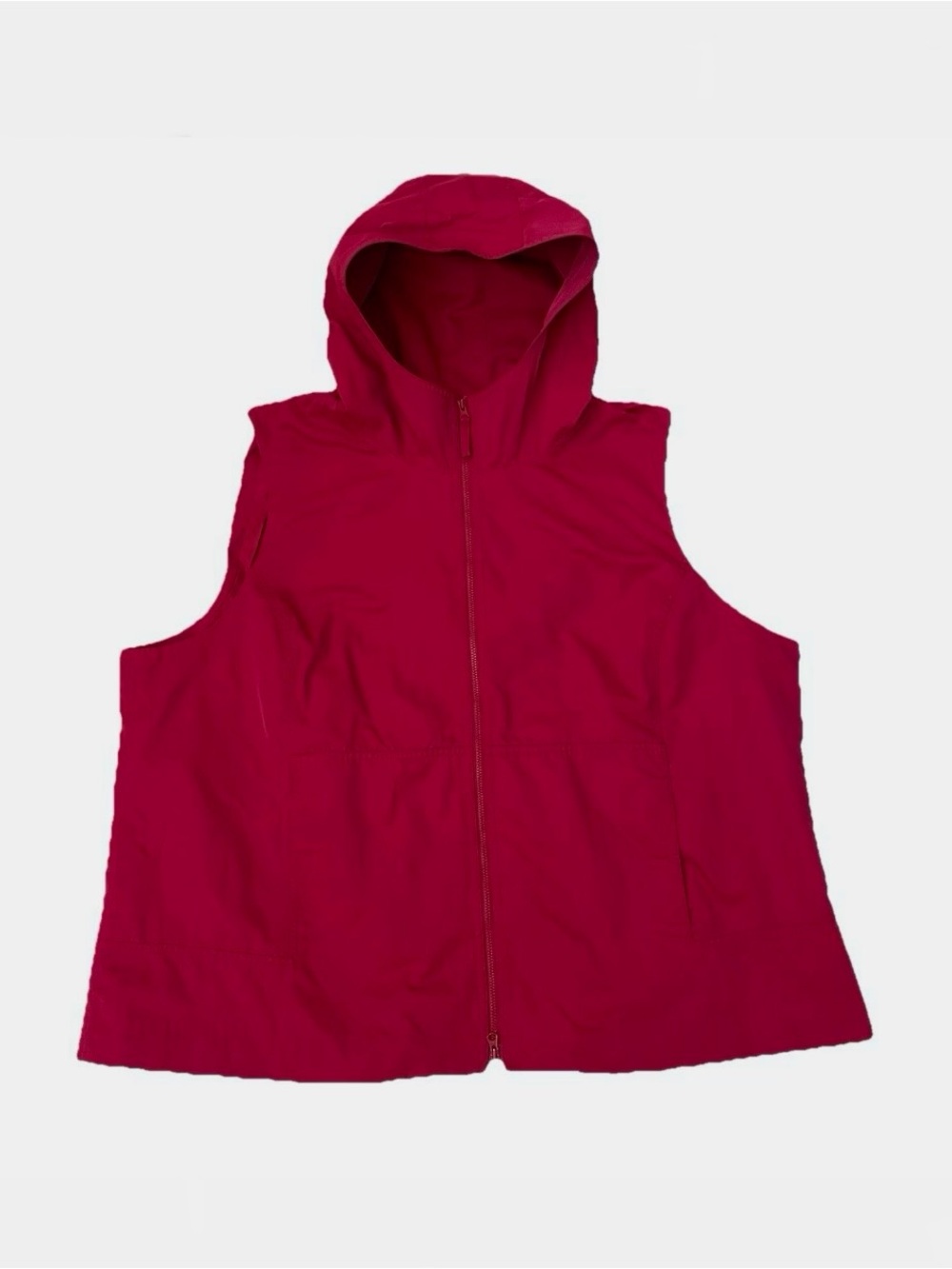 Eileen Fisher Hooded Vest Sleeveless Light Jacket